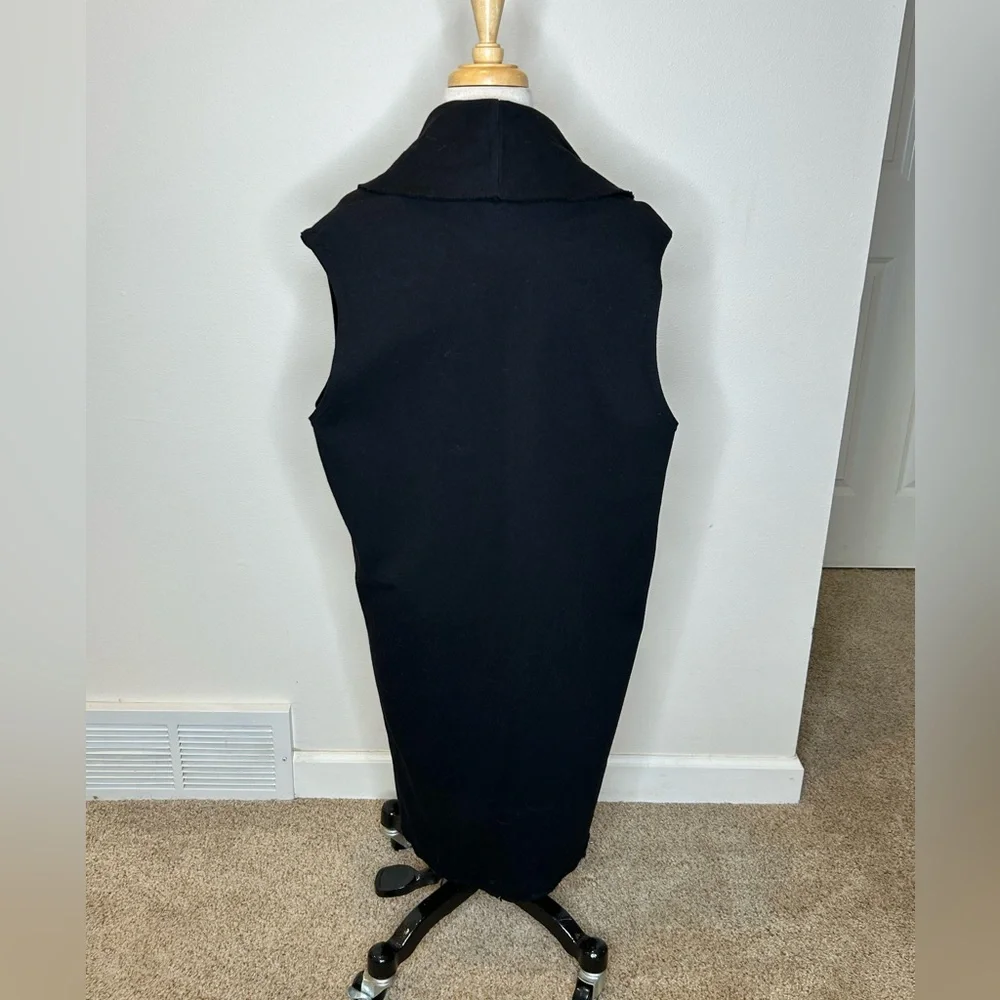 bryn Walker Cotton Open Black Cardigan Vest Size M - Picture 4 of 10